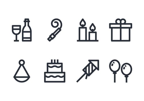 Birthday Icon Set vector