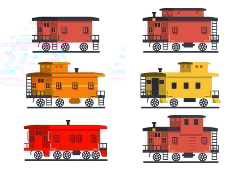 Flat Caboose Vector