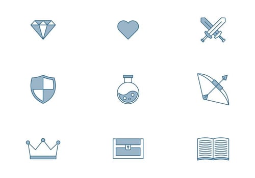 Game RPG Icons vector
