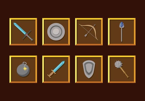 RPG Game Weapons Vector