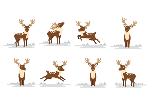 Deer Caribou Cartoon Vector