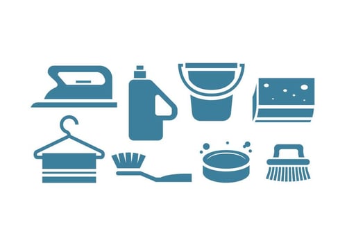 Cleaning tool vector icons