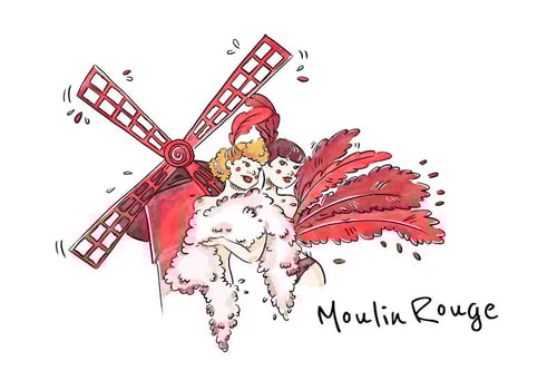 Moulin Rouge Cabaret Woman Vector 