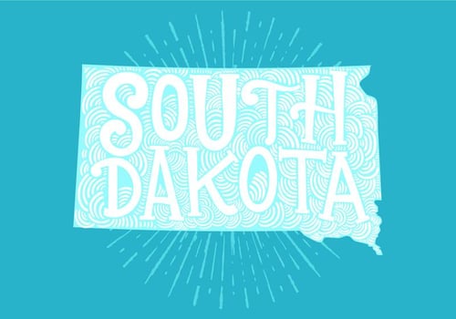South Dakota state lettering vector
