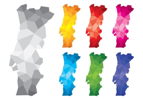 Polygonal Portugal Maps vector