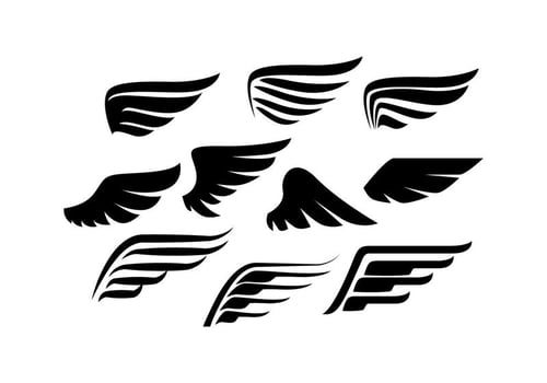 Wings Collection Silhouette Vector