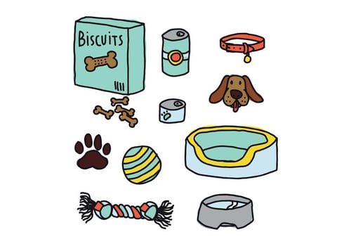 Colorful Dog Elements Doodles vector