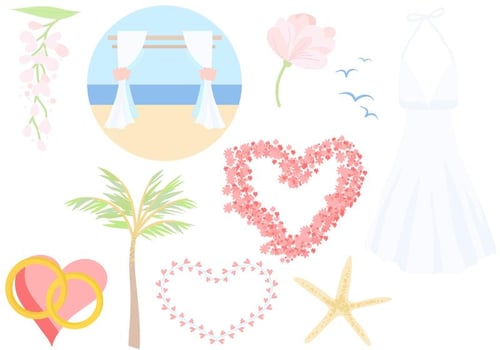 Free Beach Wedding Vectors