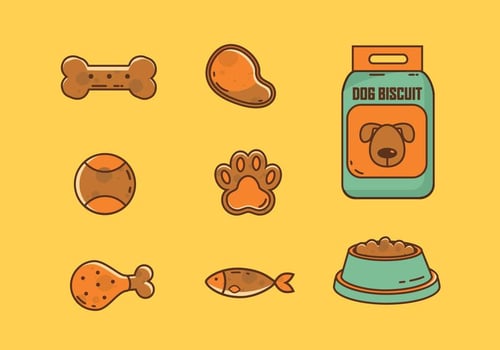 Dog Biscuit Vector Flat Collection