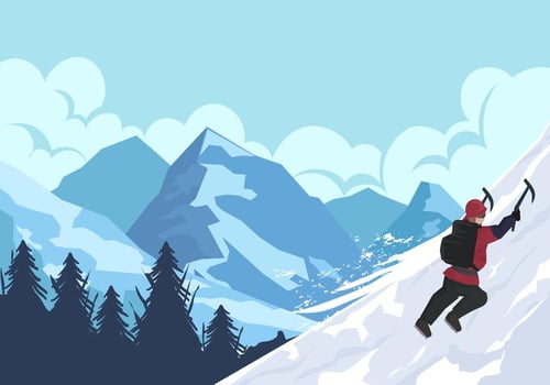 The Mountains With Alpinists vector