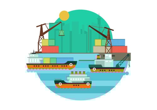Free Shipyard Vector Illustration
