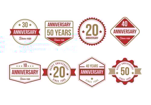 Free Anniversary Badge Collection vector