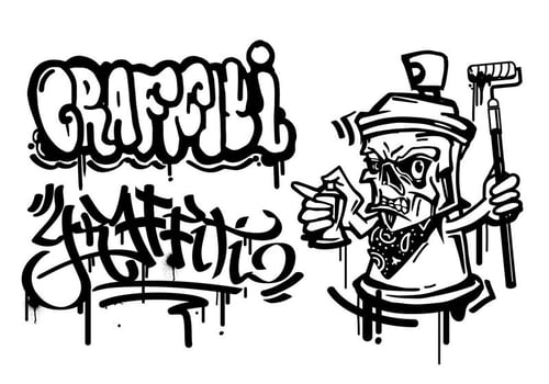 Graffiti Cartoon Character vector
