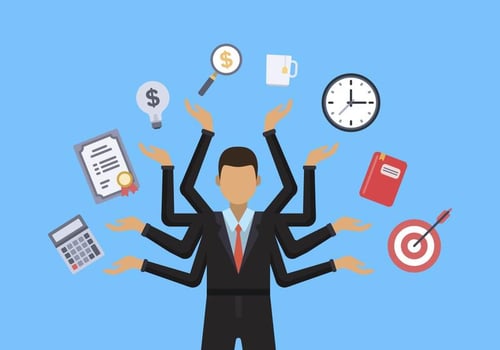 Flat People Multitasking Vectors