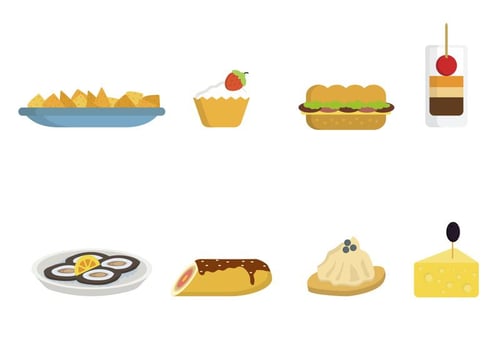 Flat Appetizer Vectors