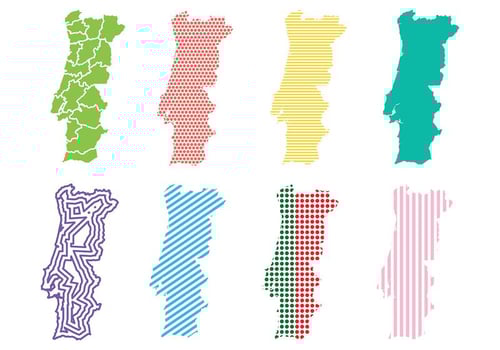 Portugal Map Vector Icons