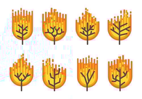 Burning Bush Vector Icons