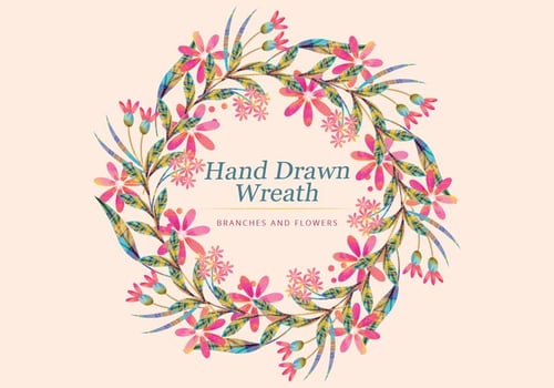 Vector Colorful Hand Drawn Branch