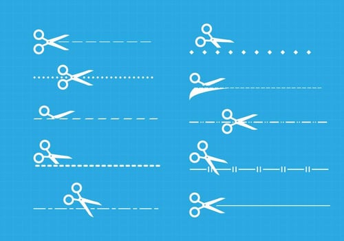 Cut here icons vector