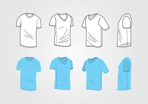 Man V Neck Shirt Template vector