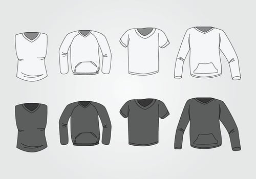 Men V neck shirt template vector
