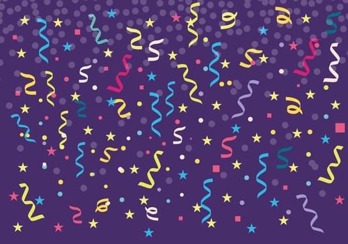 Colorful Serpentine and Confetti Background Vector