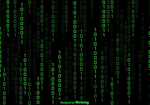 Vector Green Numbers Background In Matrix Style