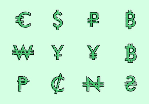 Currency Symbols Of The World vector
