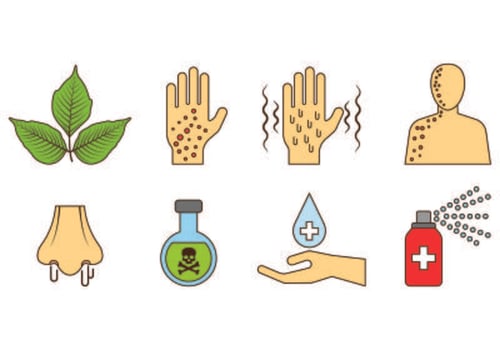 Set Of Poison Ivy Icons vector