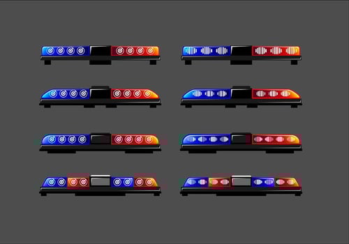 Long Police Lights Free Vector
