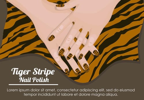 Tiger Stripe Nail Polish Pattern vector