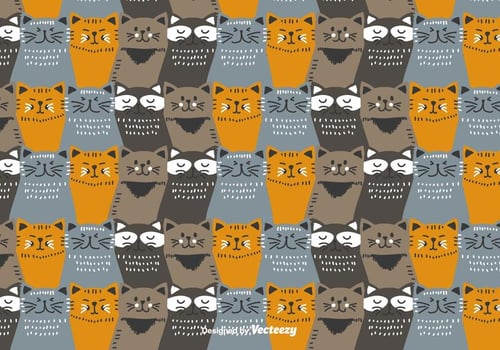 Colorful Cats Pattern vector