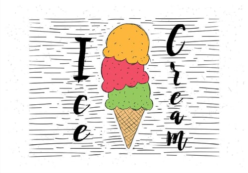 Free Hand Drawn Vector Ice Cream