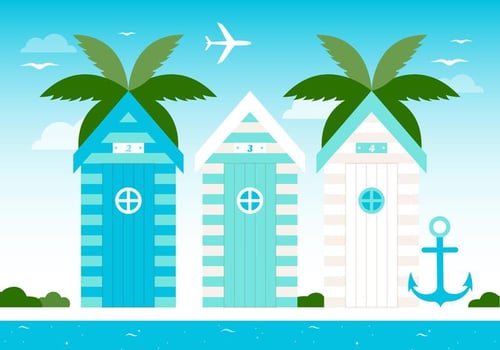 Free Flat Summer Beach Vector Background