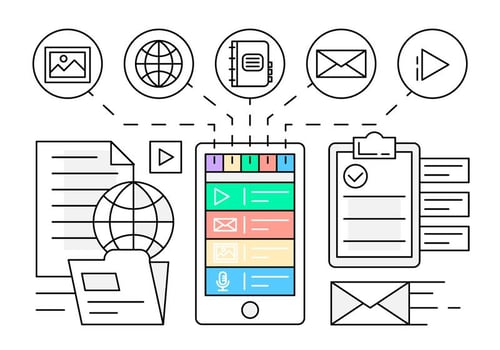 Linear Mobile Application Illustration vector