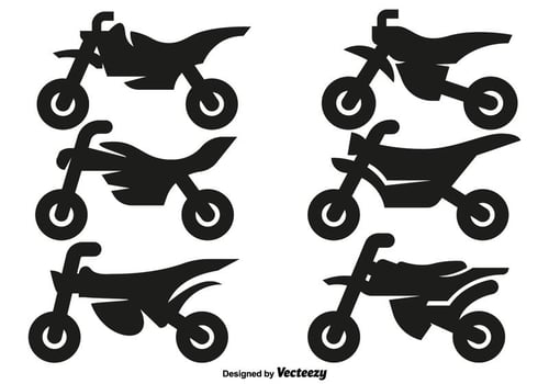 Vector Motocross Motorcycle Icons
