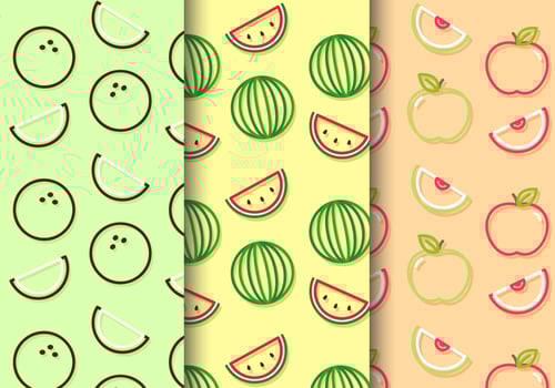 Free Cute Fruit Patterns vector