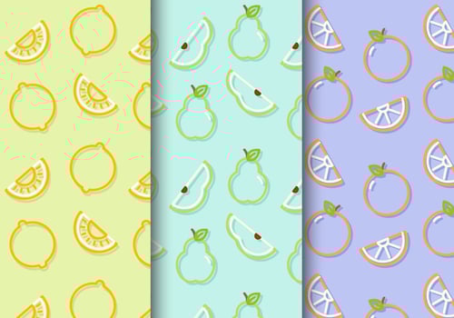 Free Cute Fruit Patterns vector