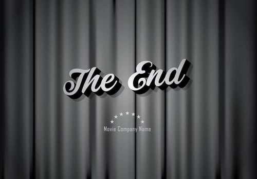 Silent film movie ending background vector