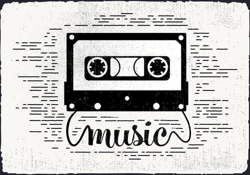 Free Vintage Audio Cassette Vector Illustration
