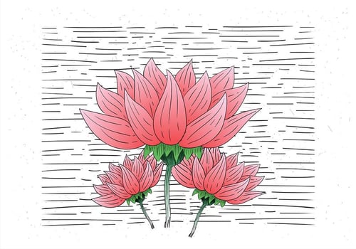 Free Hand Drawn Vector Flower Illustration