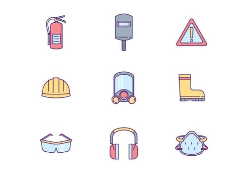 Safety Equipment Icon Pack vector