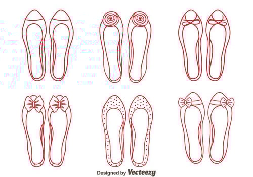 Ruby Slippers Shoes Line Vector