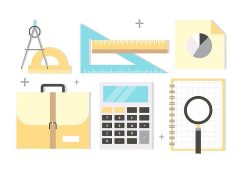 Free Flat Design Vector School Accessories