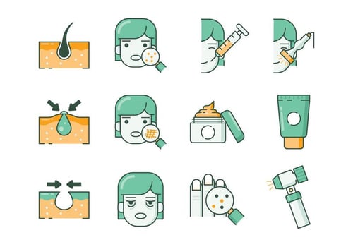 Free Dermatology Icons vector