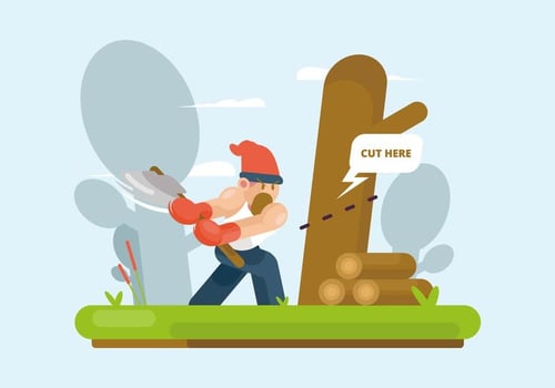 Lumberjack Cutting Tree Illustration vector