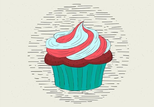 Free Hand Drawn Vector Muffin Illustration