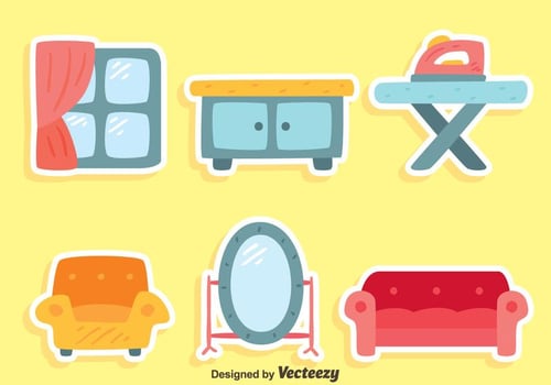 Nice Home Furniture Collection Vector