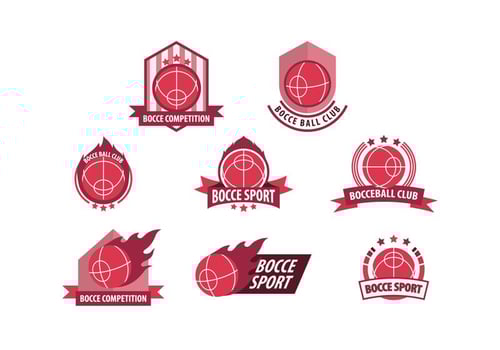 Free Bocce Sport Badges vector
