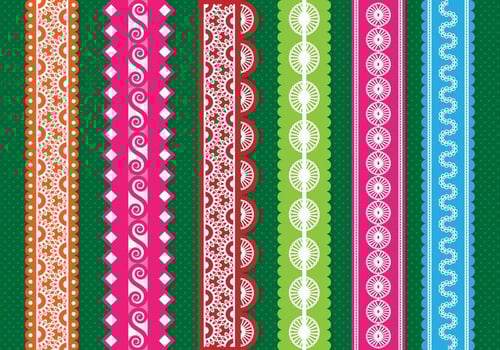 Colorful Eyelet Border  vector